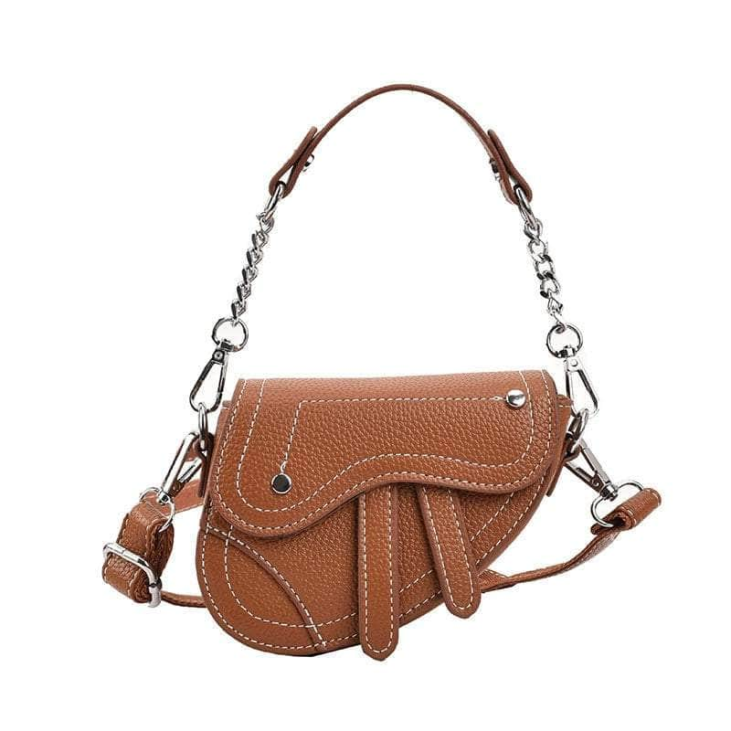 Classy Saddle Leather Bag Brown