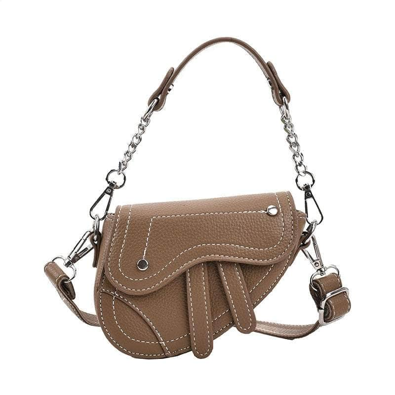 Classy Saddle Leather Bag Gray