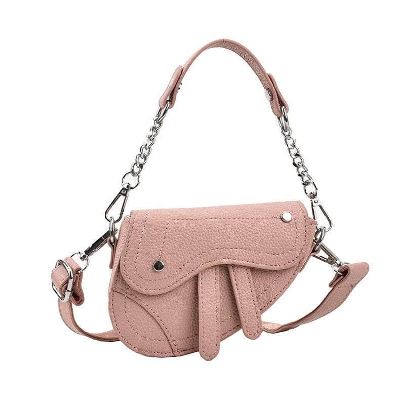 Classy Saddle Leather Bag Pink