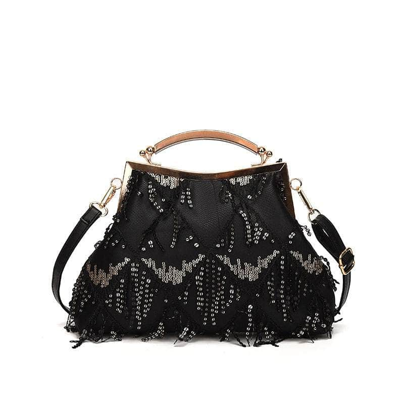 Classy Sequin Metallic Bag Black