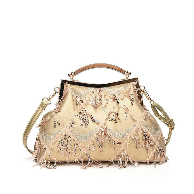 Classy Sequin Metallic Bag Gold