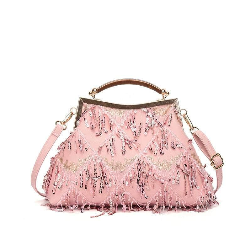 Classy Sequin Metallic Bag Pink