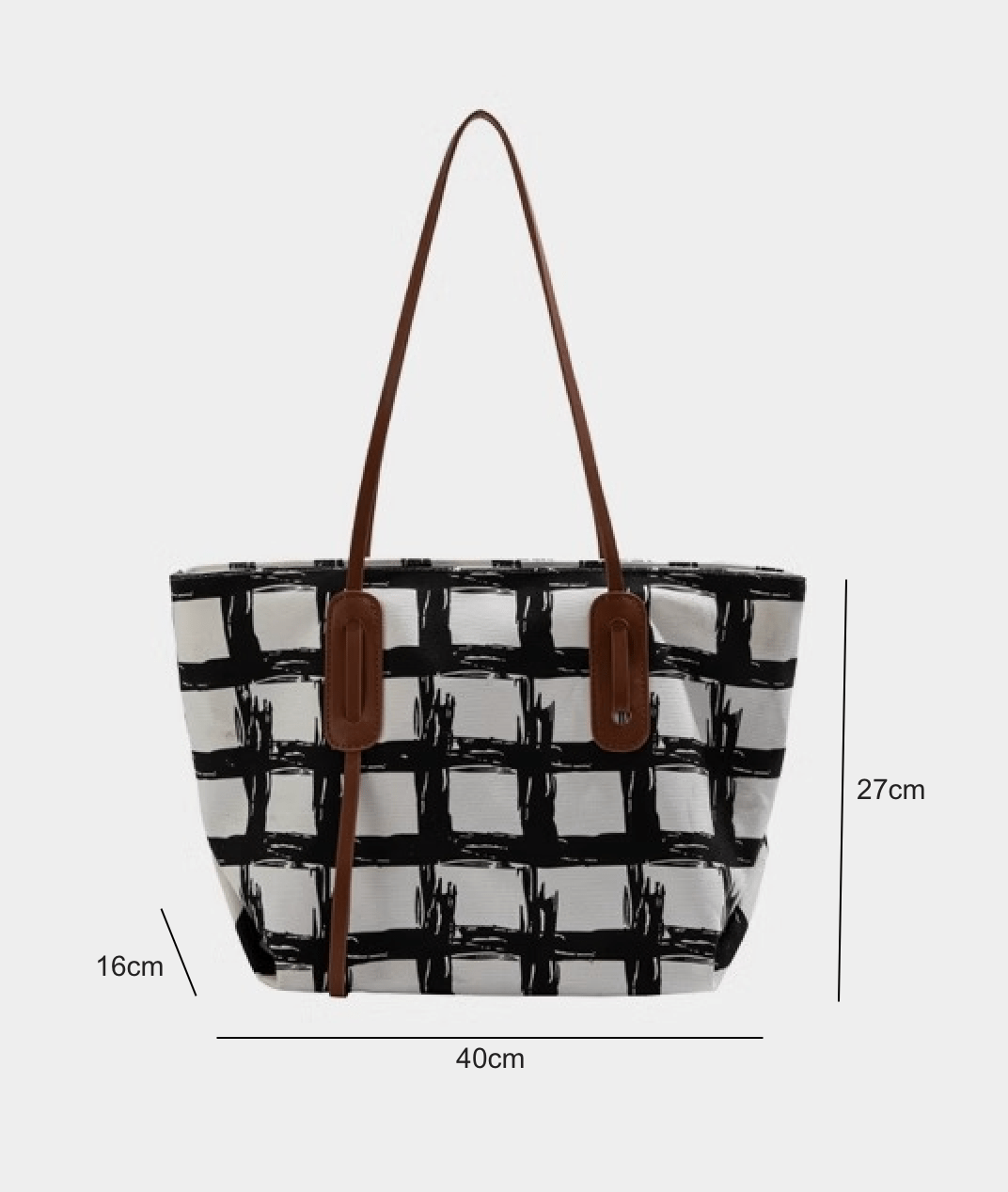 Classy Totes Plaid Pattern Shoulder Bag