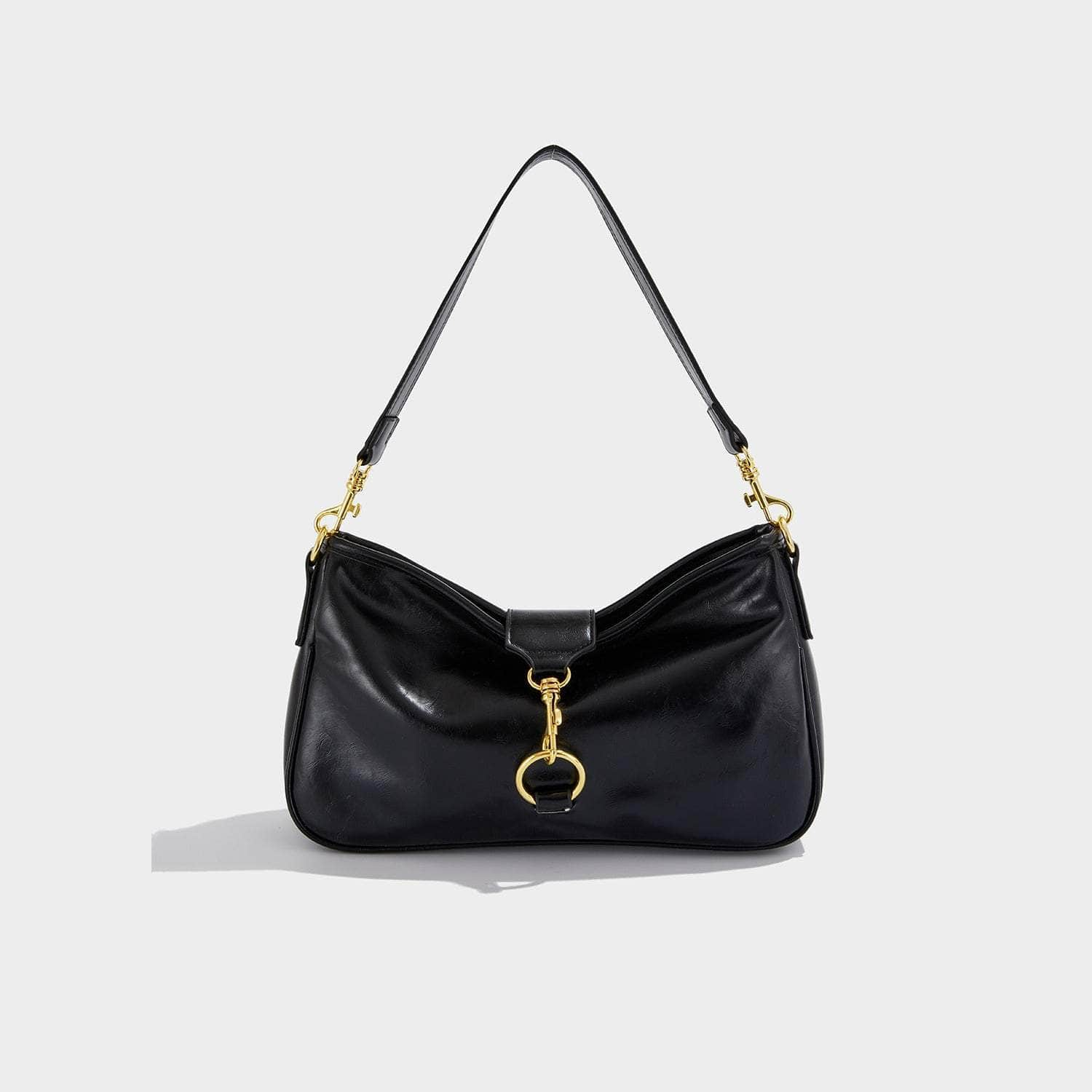 Classy Underarm Leather Purse Black