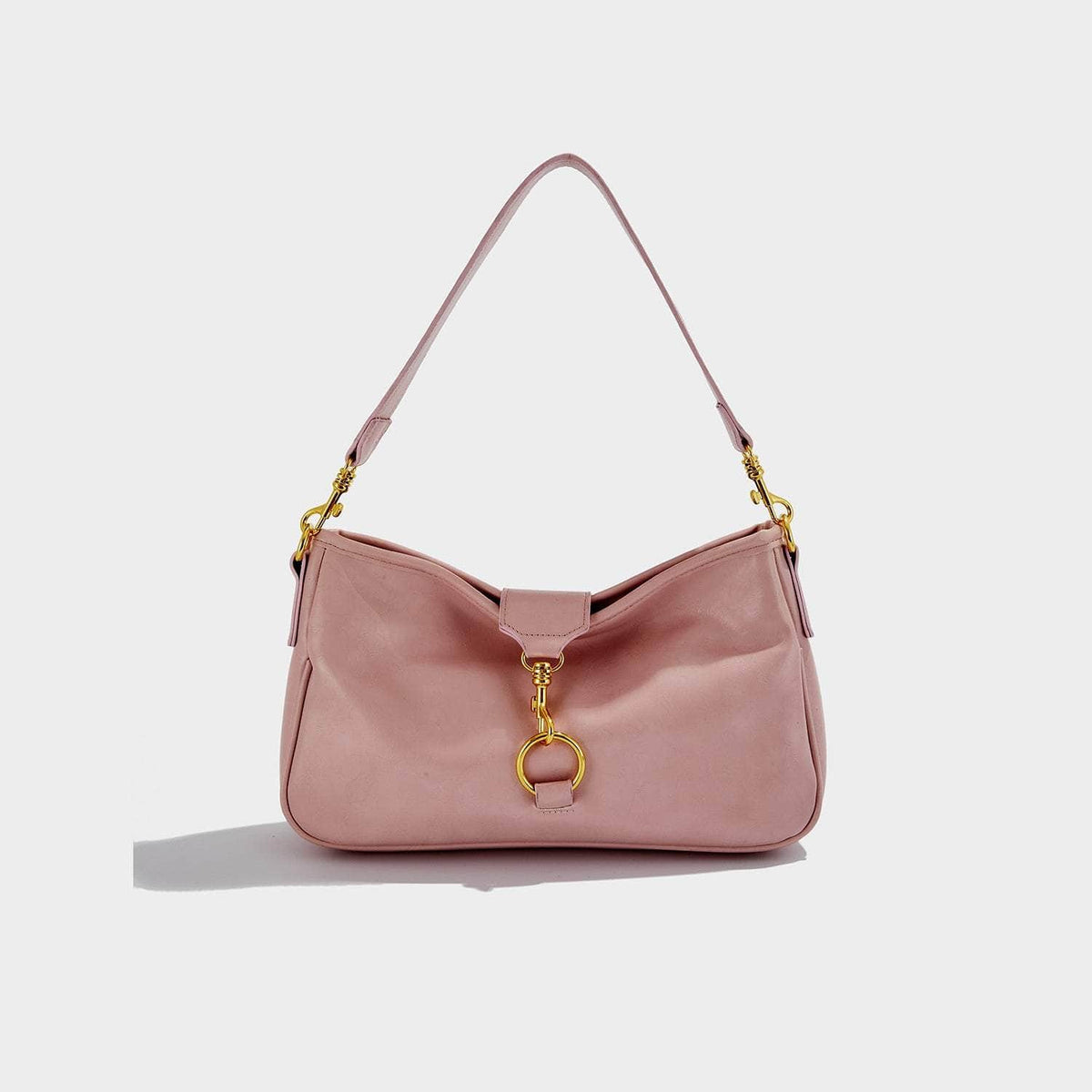 Classy Underarm Leather Purse Pink