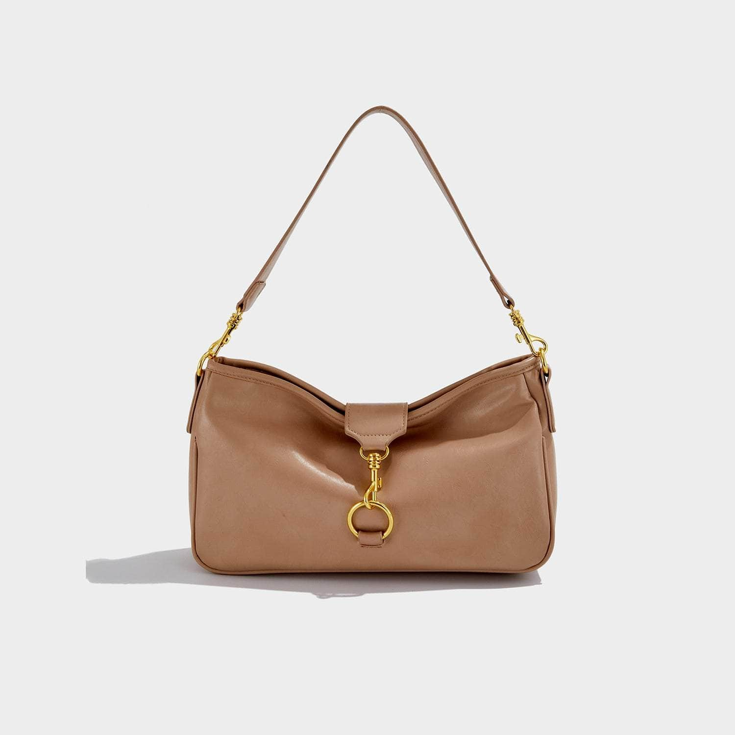 Classy Underarm Leather Purse Tan