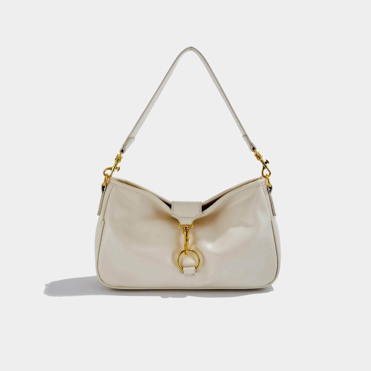 Classy Underarm Leather Purse White