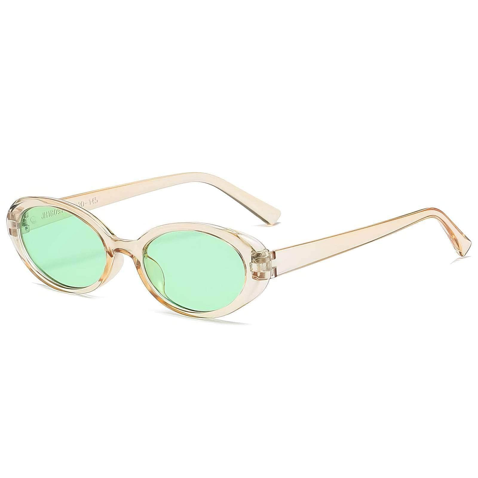 Clout Unisex Sunglasses Iconic Style Champagne/Green / Resin