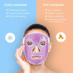 Cold and Hot Compress Beauty Mask: Reusable Hollow Eye Mask for Facial Cooling, Edema Elimination, and Fatigue Relief