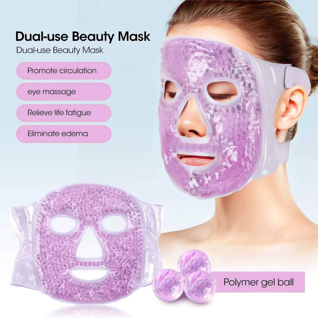 Cold and Hot Compress Beauty Mask: Reusable Hollow Eye Mask for Facial Cooling, Edema Elimination, and Fatigue Relief