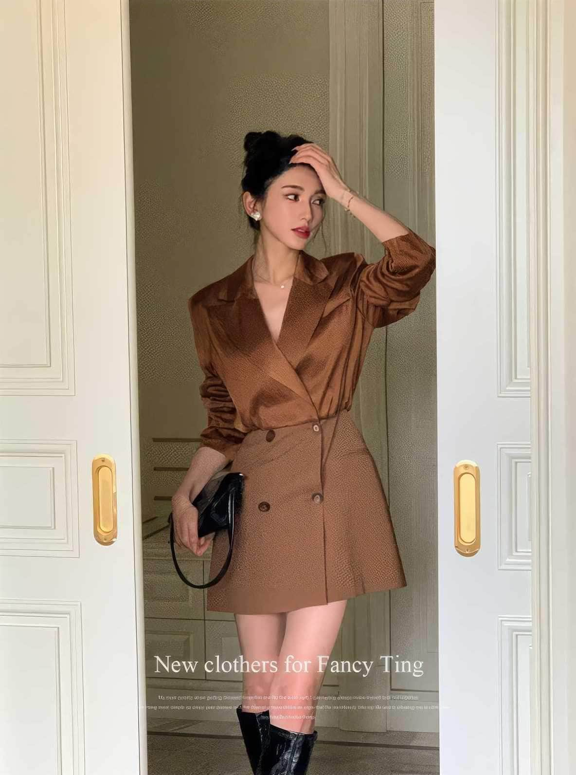 Collar Jacket Blazer Mini Dress