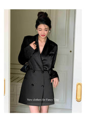 Collar Jacket Blazer Mini Dress S / Black