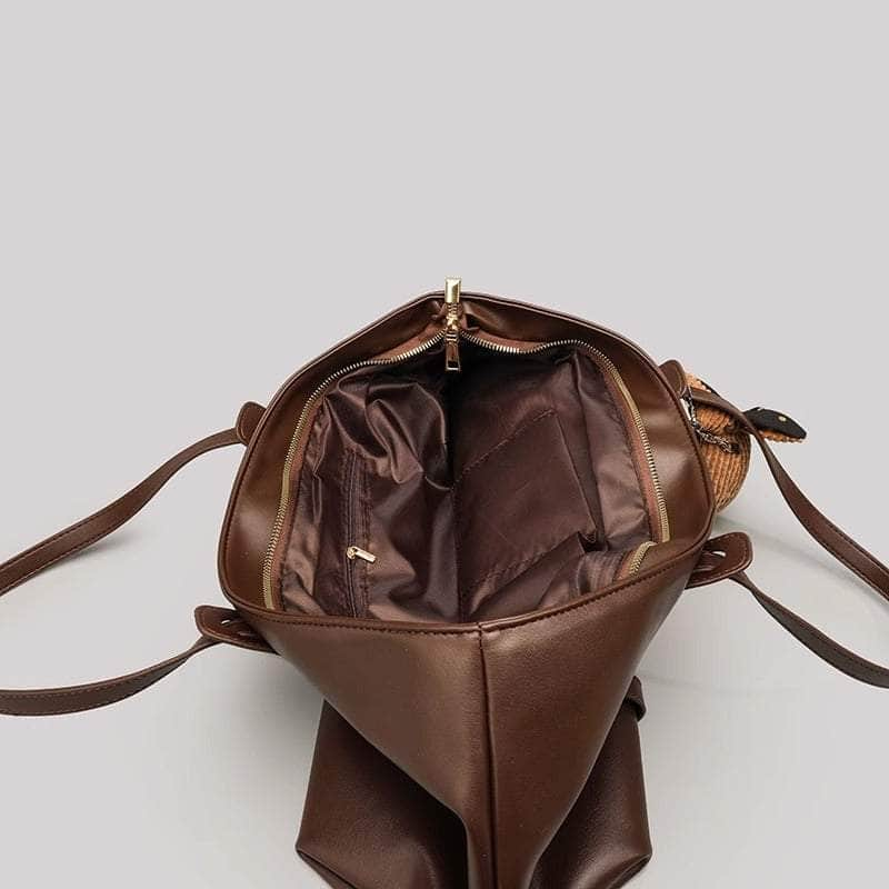 College Style Shoulder Bucket Bag