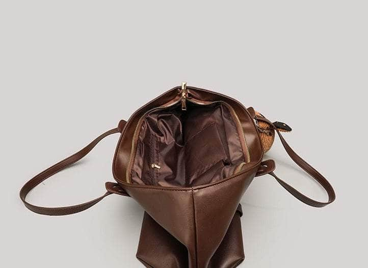 College Style Shoulder Bucket Bag