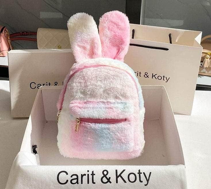 Colorful Bunny Plush Backpack