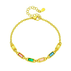 Colorful Crystal Zircon Charm Bracelet B804