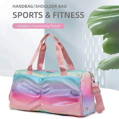 Colorful Women's Gym Bag: Travel Fitness Bags with Shoe Compartment, Outdoor Shoulder Sports Student Bag - Daily Dry Wet Handbags Duffel Yoga Pack