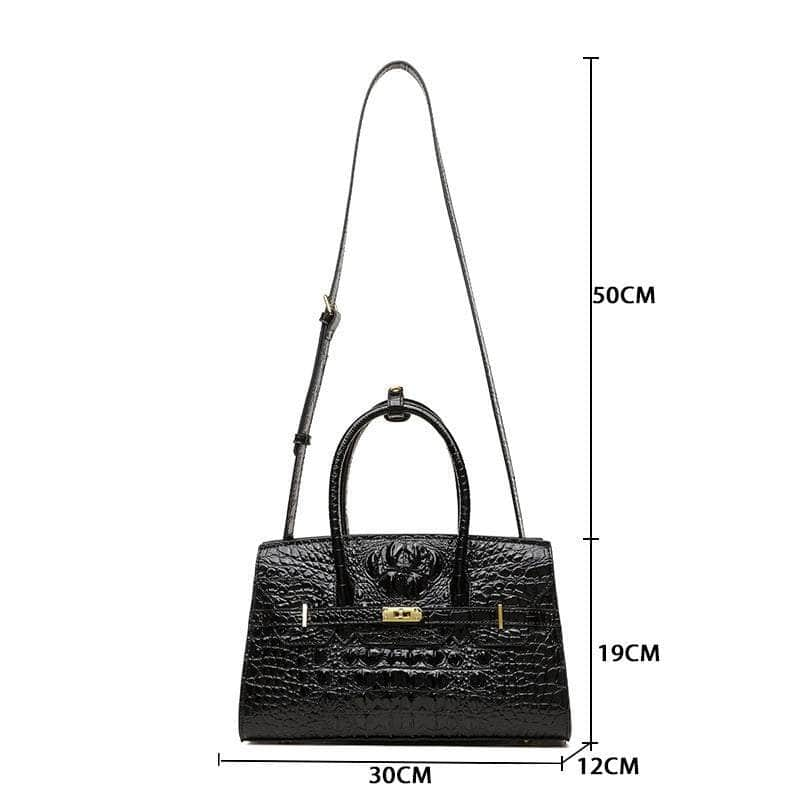 Compact Handbag with Stylish Crocodile Pattern