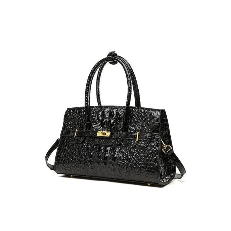 Compact Handbag with Stylish Crocodile Pattern