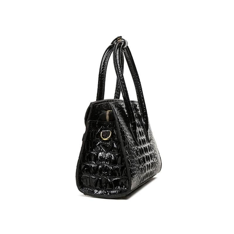 Compact Handbag with Stylish Crocodile Pattern