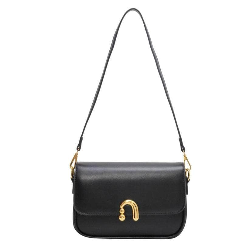 Compact Leather Shoulder Bag with Crossbody Strap