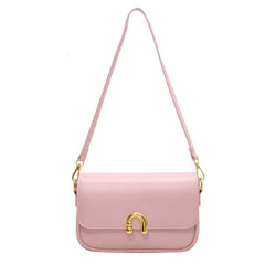 Compact Leather Shoulder Bag with Crossbody Strap