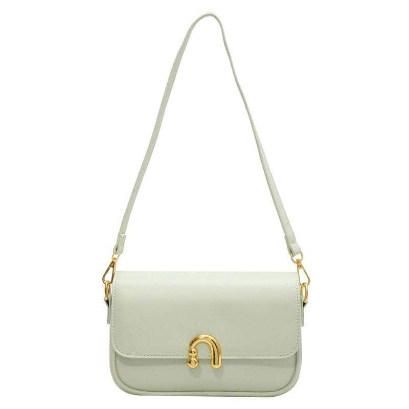 Compact Leather Shoulder Bag with Crossbody Strap