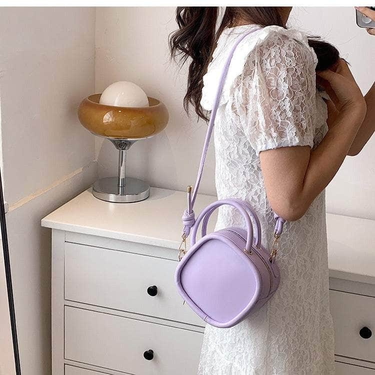 Compact Shoulder Bag with Diamond-Shaped Design