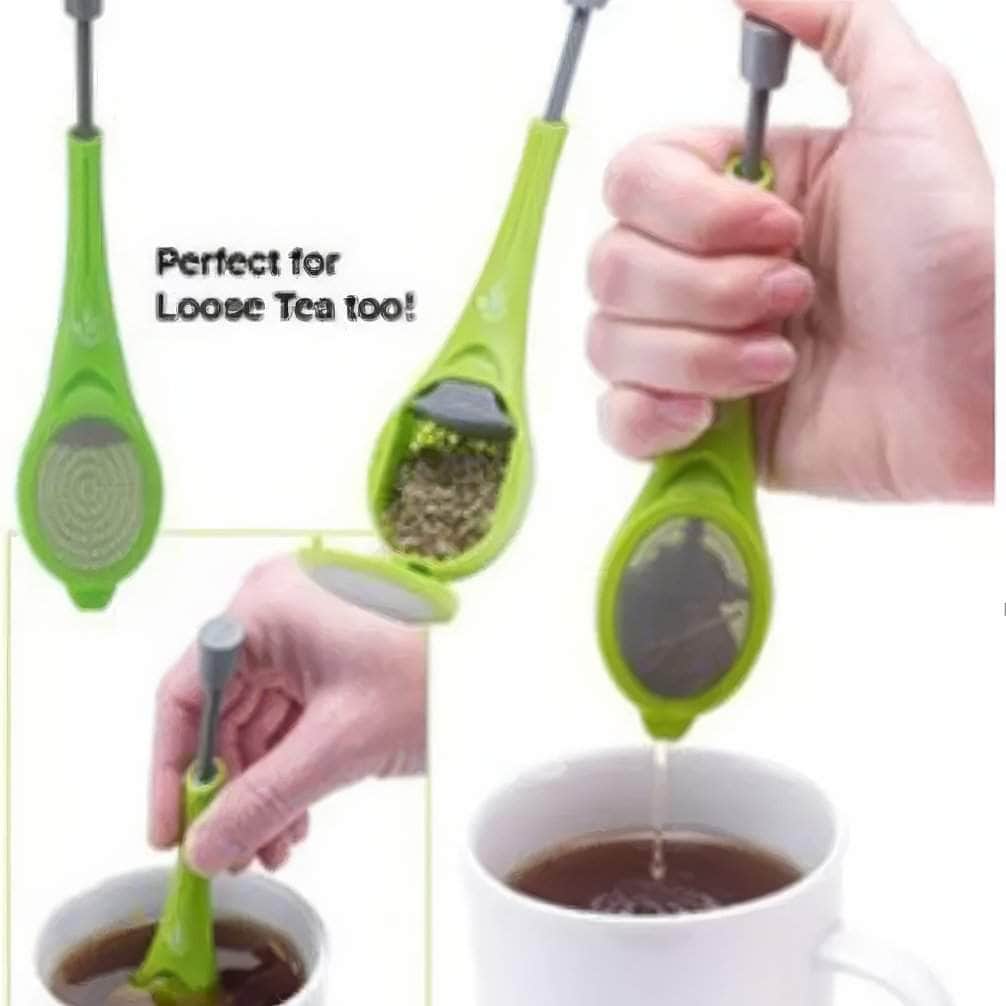 Compact Tea Infuser with Built-in Plunger for intense flavor. Reusable and versatile for tea and coffee