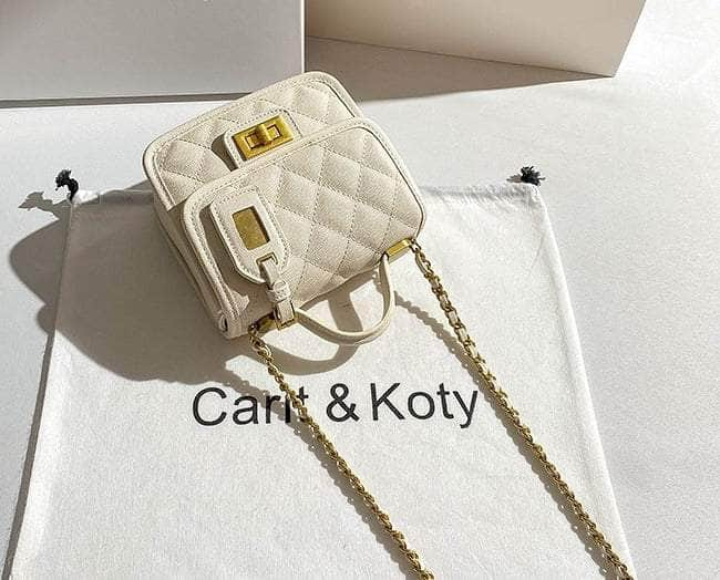 Contemporary Chain Strap Quilted Crossbody Bag