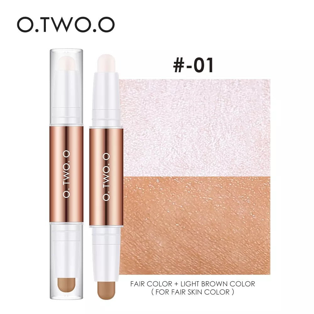 Contour Stick Double Head Contour Pen Waterproof Matte Finish Highlighters Shadow Contouring Pencil Cosmetics For Face 01 / CHINA