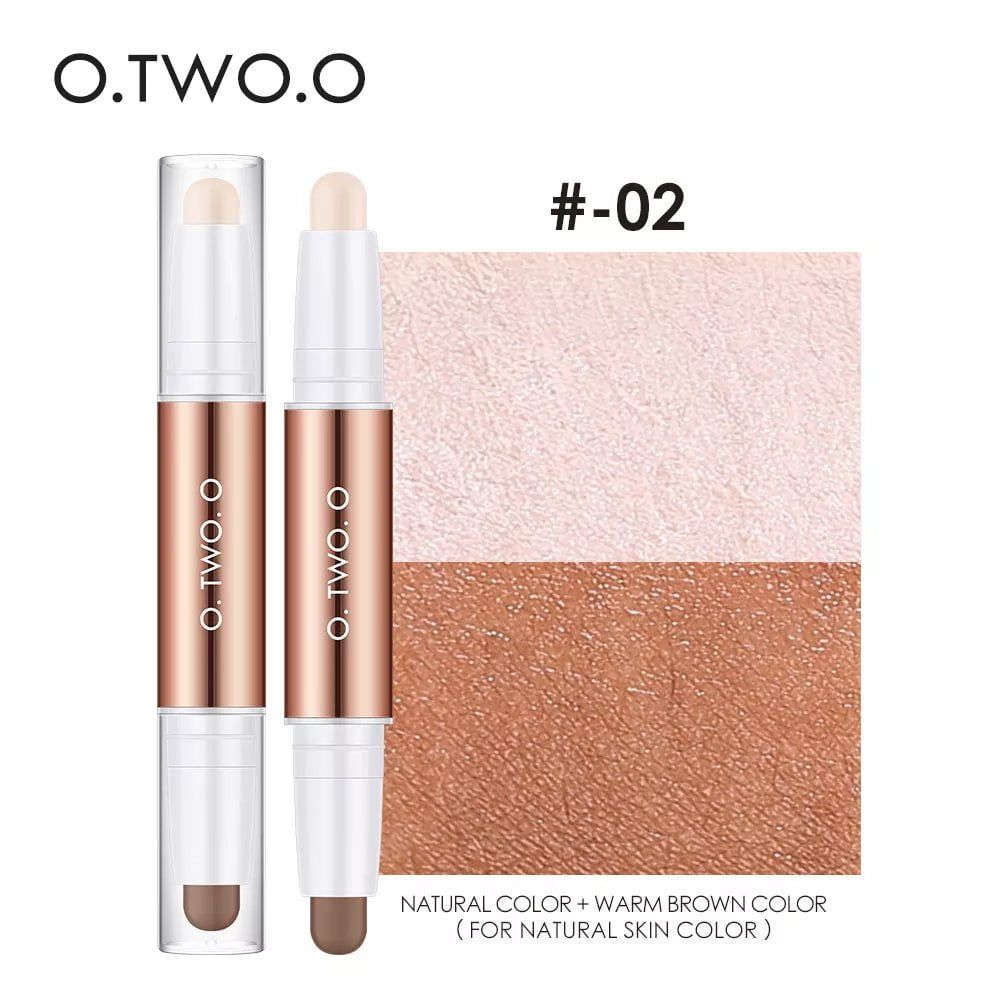 Contour Stick Double Head Contour Pen Waterproof Matte Finish Highlighters Shadow Contouring Pencil Cosmetics For Face 02 / CHINA