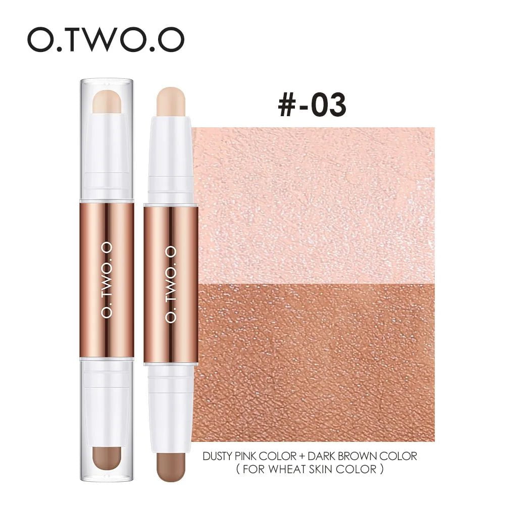 Contour Stick Double Head Contour Pen Waterproof Matte Finish Highlighters Shadow Contouring Pencil Cosmetics For Face 03 / CHINA