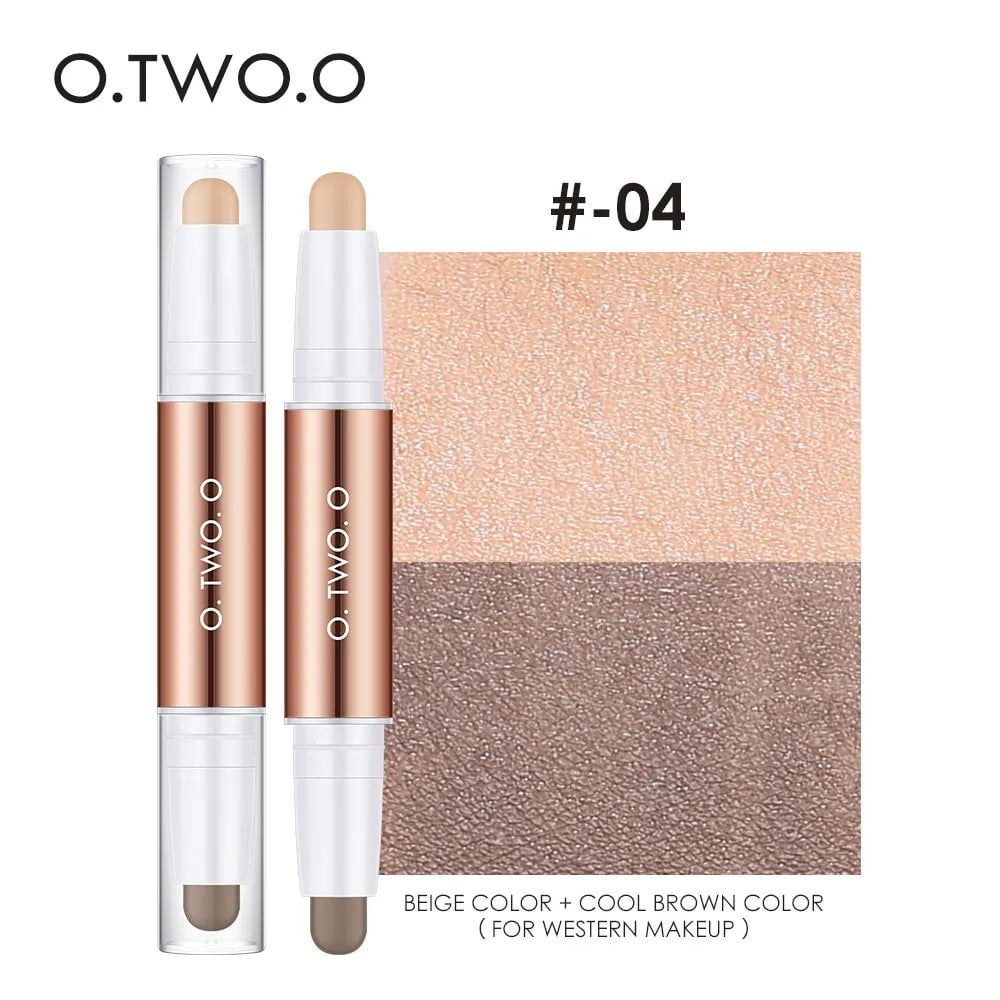 Contour Stick Double Head Contour Pen Waterproof Matte Finish Highlighters Shadow Contouring Pencil Cosmetics For Face 04 / CHINA