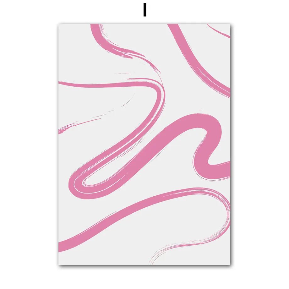 Coral Perfume Zebra Line Quotes Wall Art: Nordic Canvas Painting - Abstract Living Room Decor I / 20X30 cm Unframed
