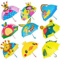 Creative Long-Handled 3D Ear Modeling Kids Umbrella