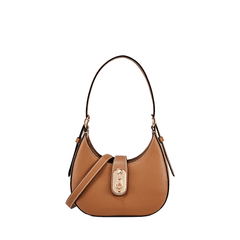 Crescent Metal Buckle Shoulder Bag Brown