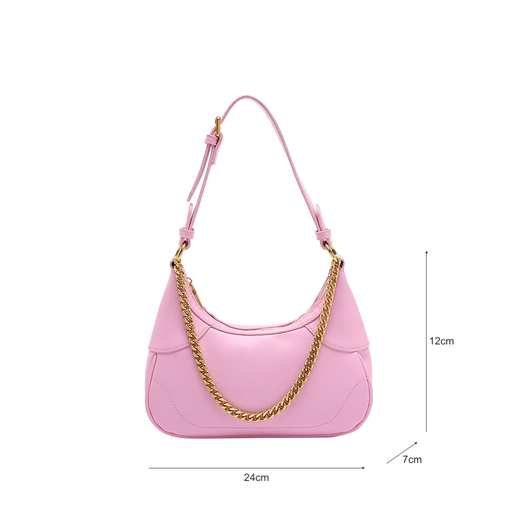 Crescent Shape Hobo Bag with Stylish Chain Deco