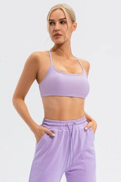 Crisscross Spaghetti Strap Active Cami Lilac / S