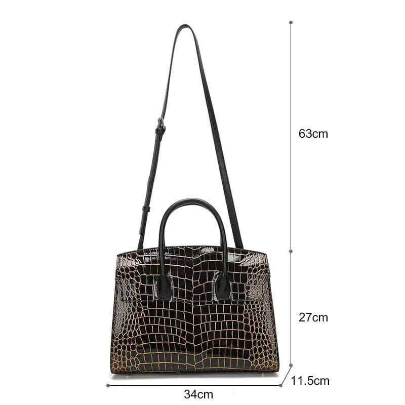 Croc-Embossed Leather Crossbody Purse