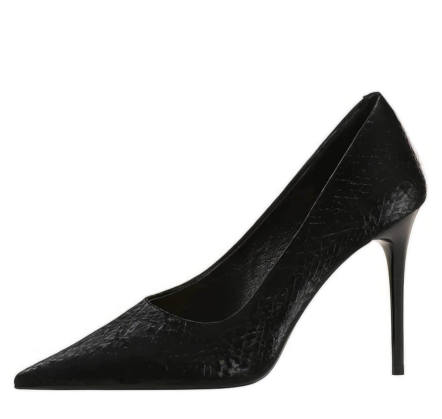 Croc Embossed Suede Pump Heels