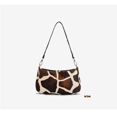 Crocodile Effect Leather Shoulder Handbag Safari-Chic