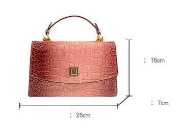 Crocodile Embossed Leather Handbag