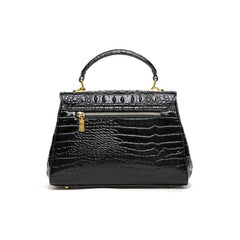 Crocodile Shoulder Handbag with Leather Top Handle