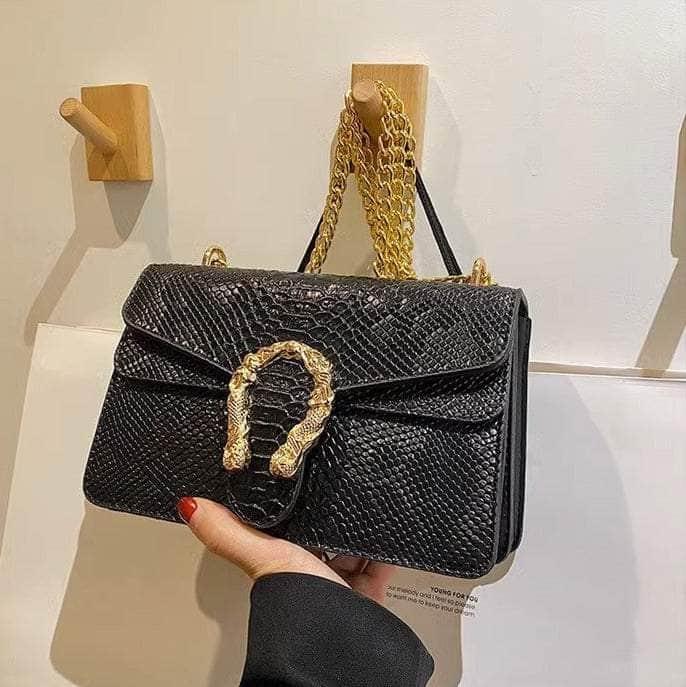 Crocodile Skin Crossbody Shoulder Flap Bag