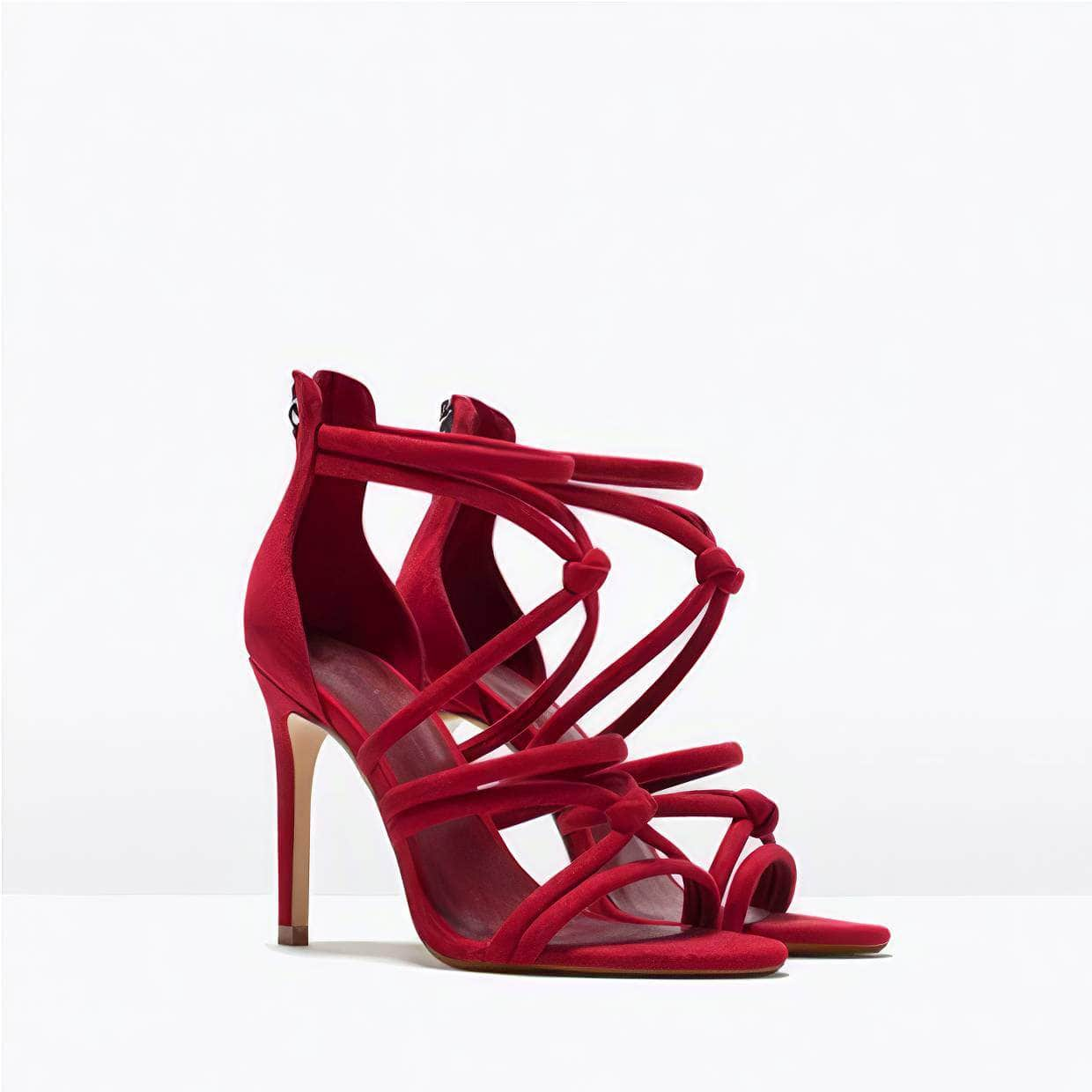 Cross Strappy Back Zip Heels