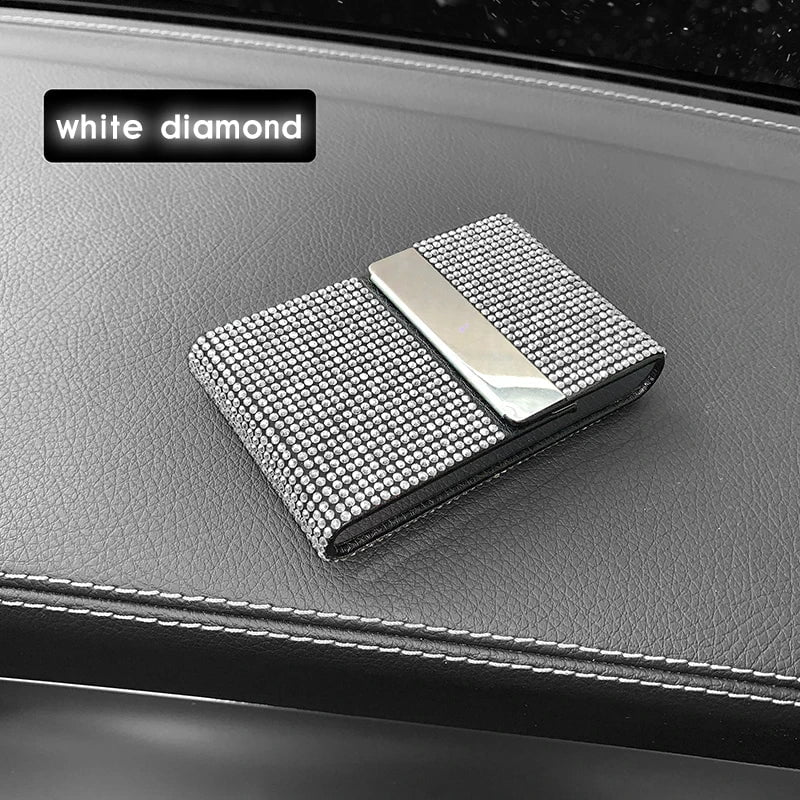 Crystal Diamond Ladies Key Purse Bag Passport Holder white