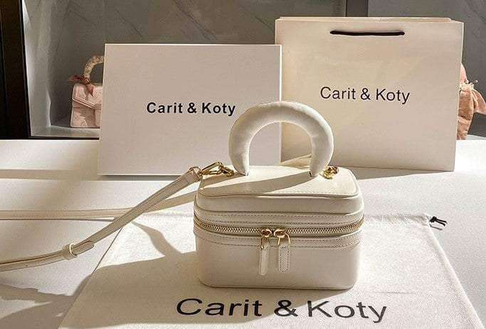 Cube Shaped Luxury Variety Vanity Handbag White