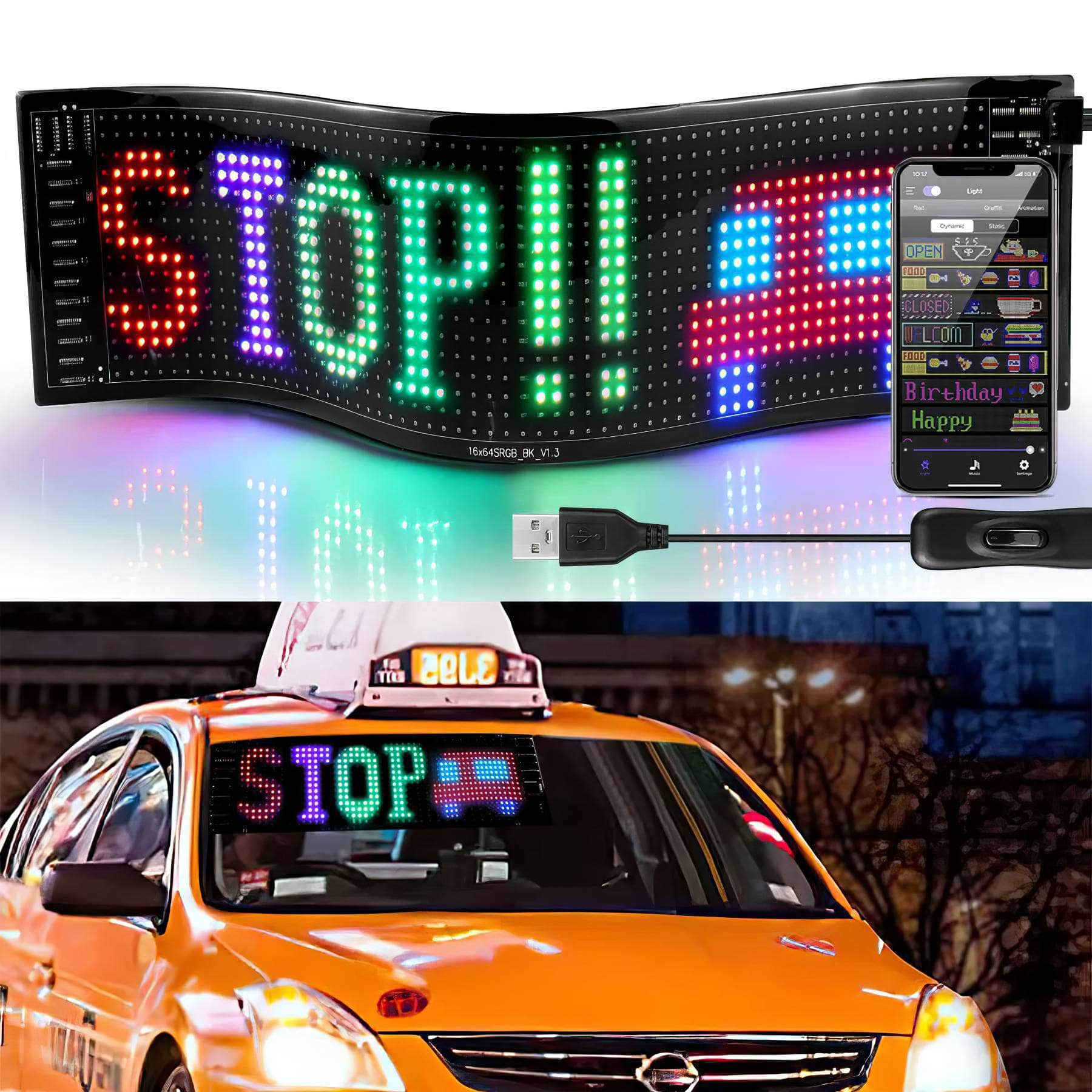 Custom Bluetooth LED Sign: Programmable Text & Animation Display