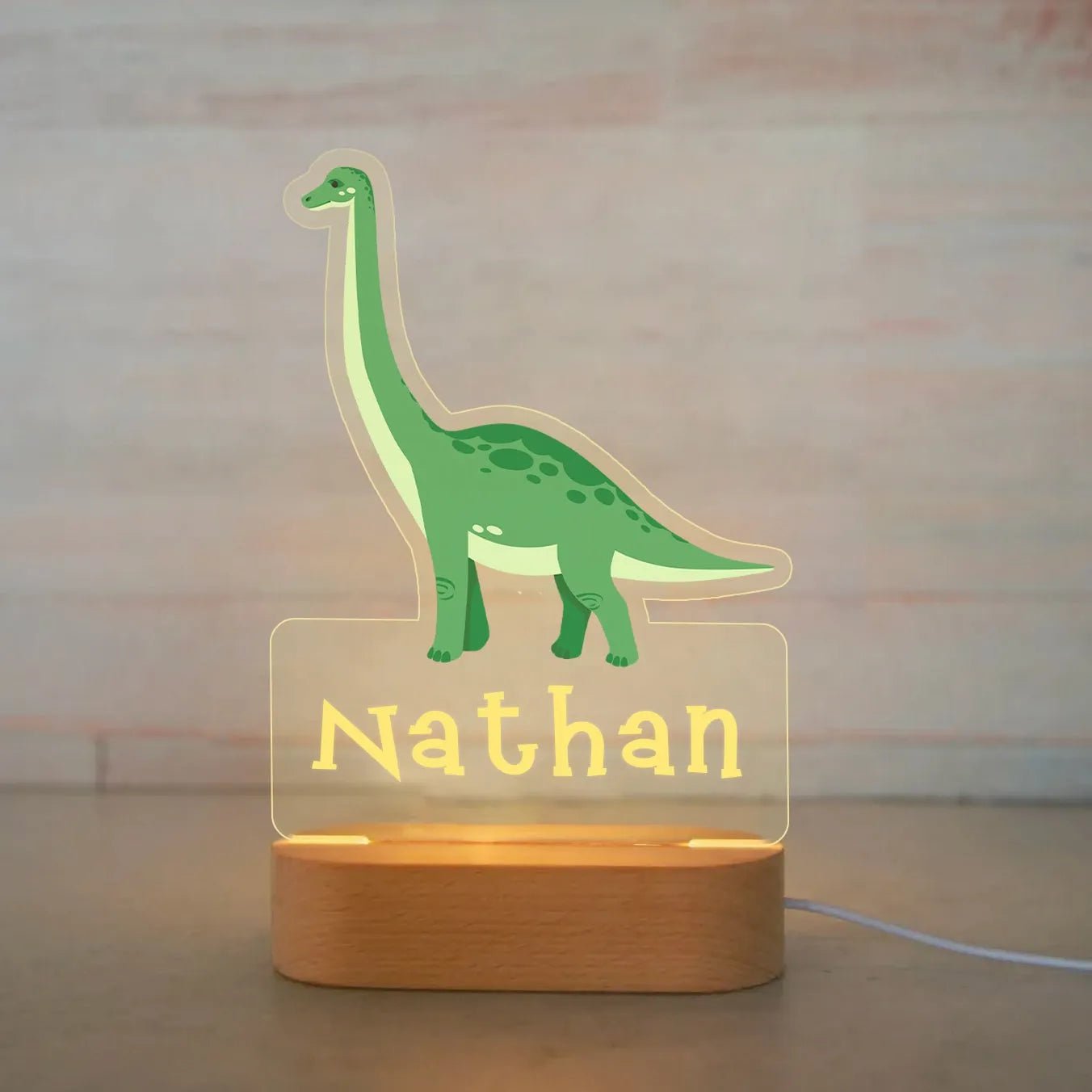 Customized Animal-themed Night Light for Kids - Personalized with Child's Name, Acrylic Lamp for Bedroom Decor Warm Light / 19Dinosaur